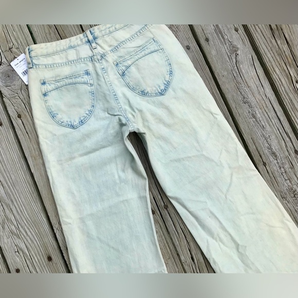 NEW Ladies FREE PEOPLE Gold Coast Light Denim Button Fly Jeans Pants Size 29 - Picture 11 of 12